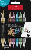 Akrylov popisovae Black Edition Shake&Paint, set 6 metalickch farieb